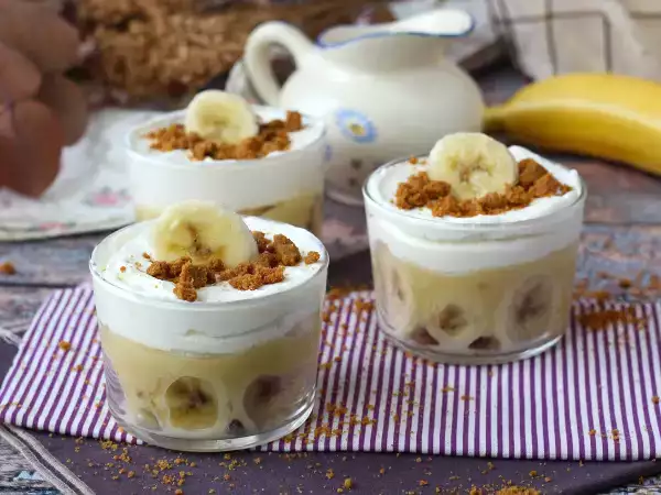 Receta Vasos estilo banoffee, para los amantes del plátano y el caramelo