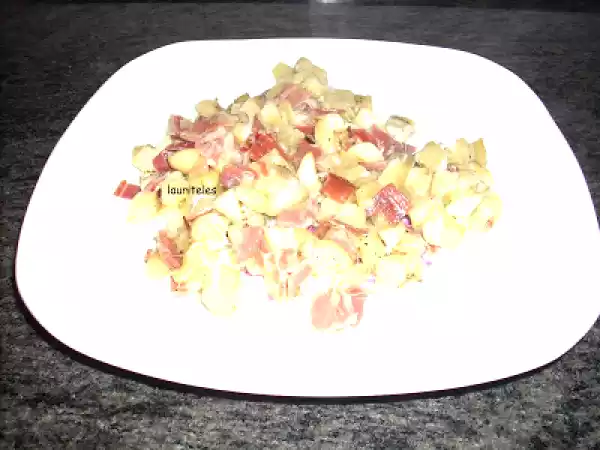 Receta Berenjenas salteadas con jamón y queso