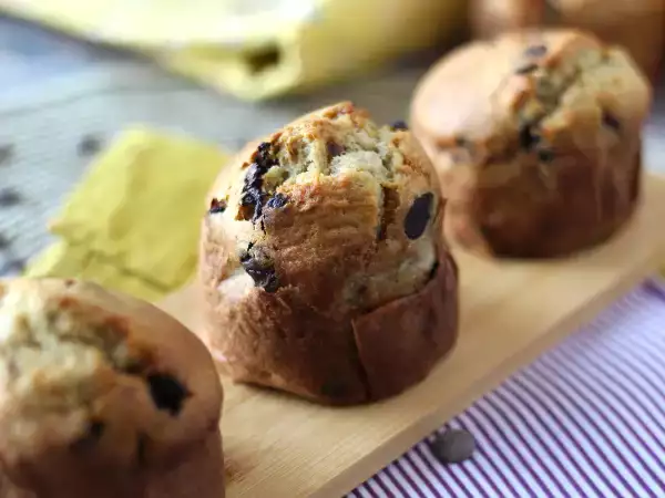 Receta Muffins de plátano con pepitas de chocolate