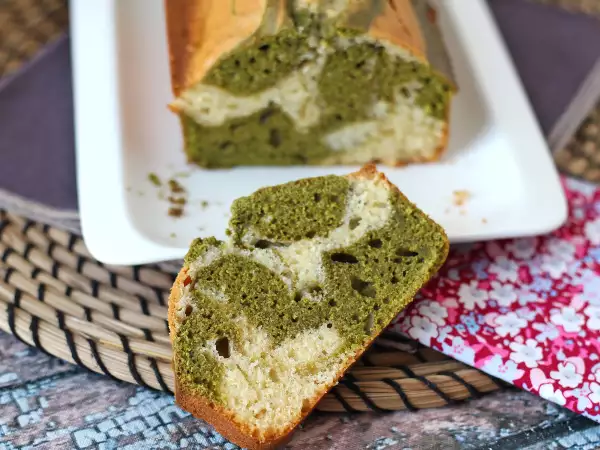 Receta Pastel marmolado de té matcha
