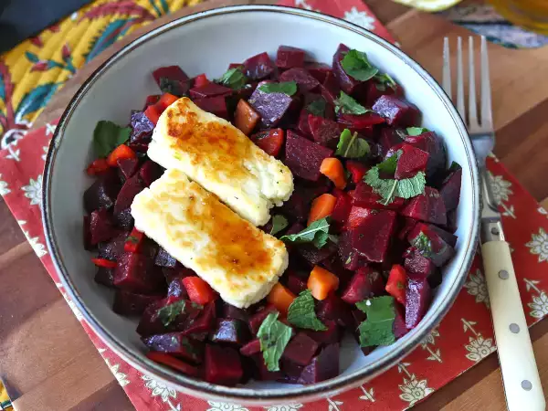 Receta Ensalada de remolacha con halloumi a la plancha