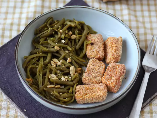 Receta Nuggets crujientes de tofu con judías verdes al estilo tailandés en freidora de aire