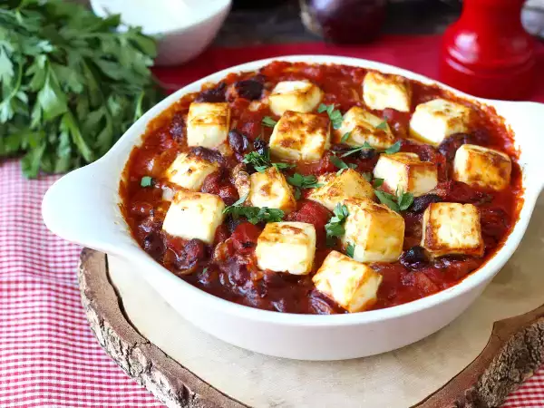 Receta Alubias rojas con salsa de tomate, pimentón ahumado y queso feta al horno
