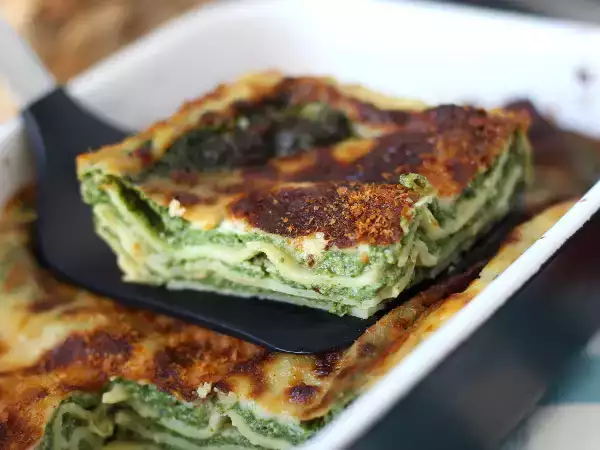 Receta Lasaña de espinacas y tofu en freidora de aire