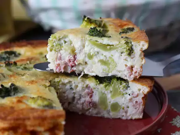 Receta Quiche sin masa de brócoli, panceta y queso cottage
