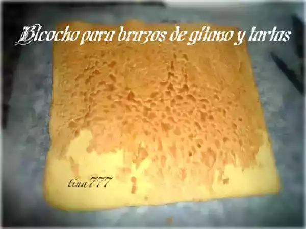 Receta Bizcocho base para brazos de gitano y tartas