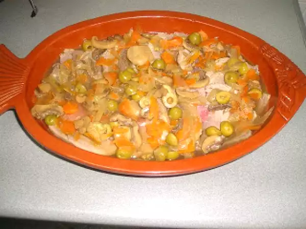 Receta Pez mechado en salsa