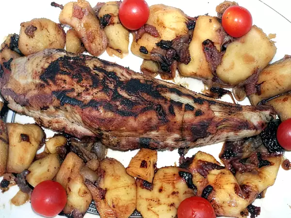 Receta Solomillo ibérico con compota de manzana