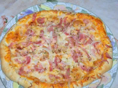 Receta Pizza con el borde relleno de queso