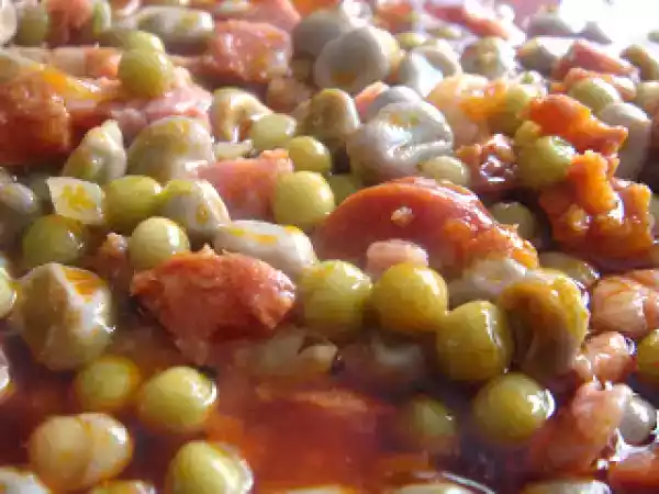 Receta Habas con guisantes