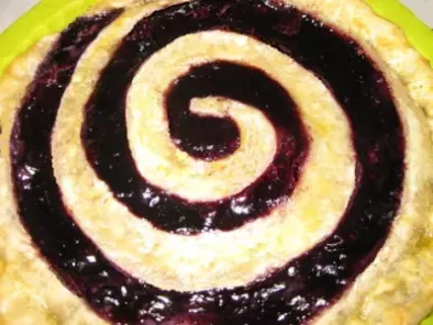 Receta Espiral con crema de queso y mermelada de arándanos