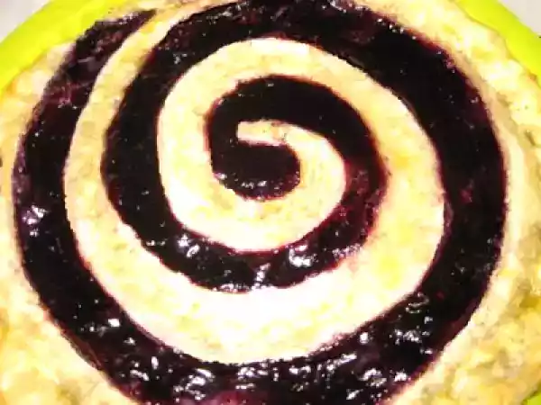 Receta Espiral con crema de queso y mermelada de arándanos