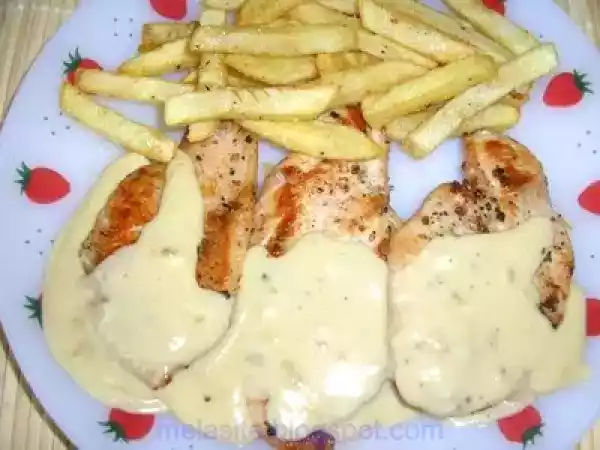Receta Pechugas de pollo con salsa de queso