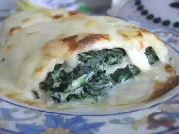 Receta Lasañas de espinacas y queso.... y de pollo, espinacas y piñones