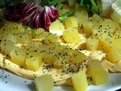Receta Tortilla francesa con patatas al vapor en thermomix