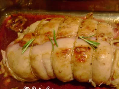 Receta De Carnes Rellenas II: Lomo de Conejo con Jamòn Cocido, Manzanas y Nueces