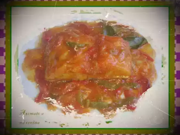 Receta Lomos de merluza al horno en salsa