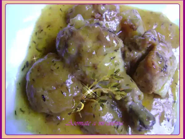 Receta Pollo con manzanas y salsa de naranja