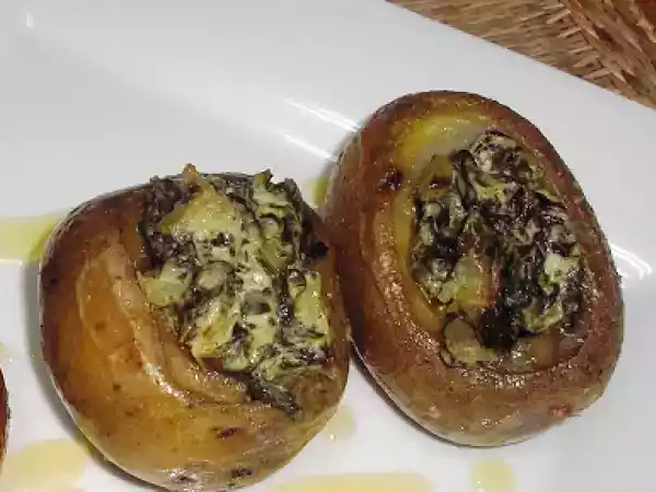 Receta Patatas rellenas de espinacas y requesón
