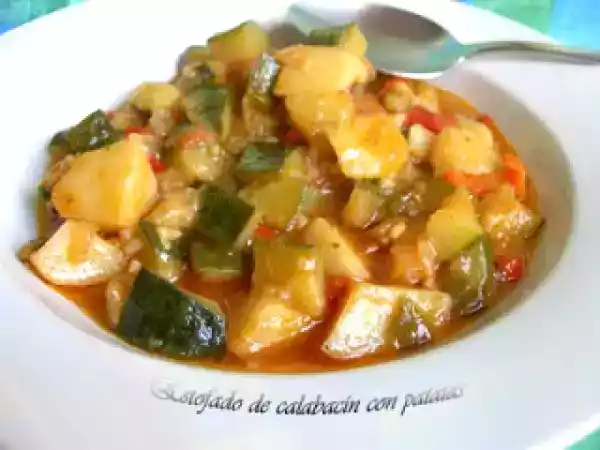 Receta Estofado de calabacín y patatas