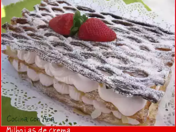 Receta Milhojas de merengue francés rosado y almendras