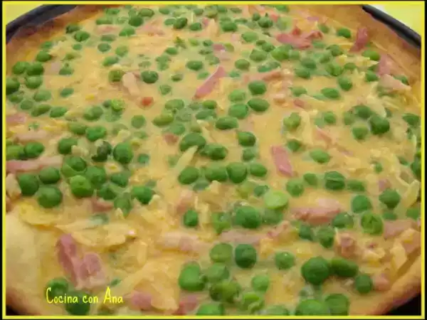 Receta Quiché de guisantes