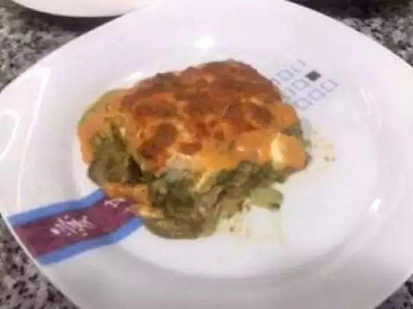 Receta Lasaña de espinacas con jamón york y queso