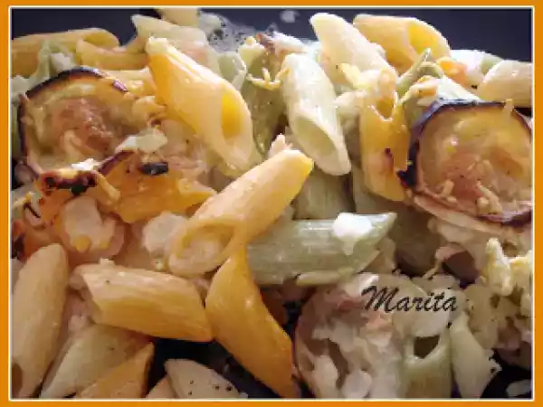 Receta Pasta con salmon y queso de cabra (thermomix)
