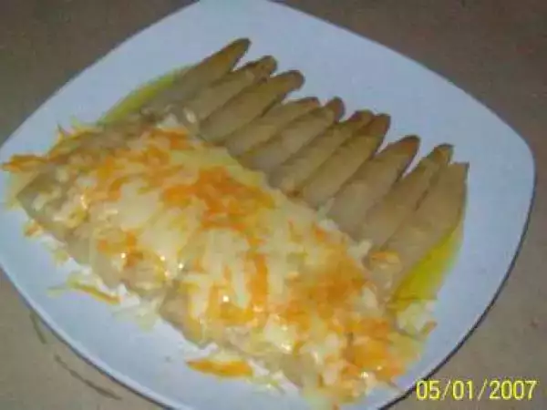 Receta Esparragos blancos al queso