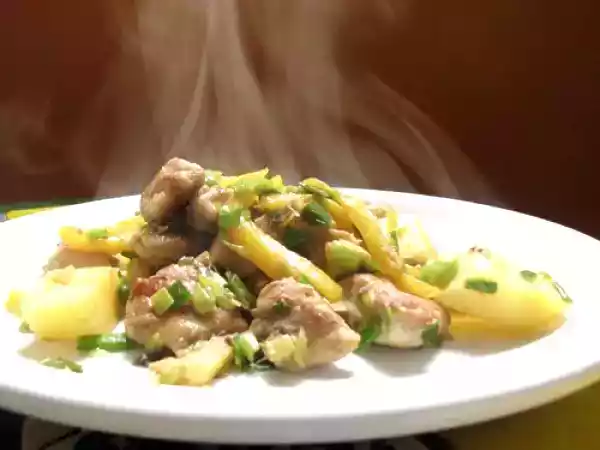 Receta Pescado al wok con piña