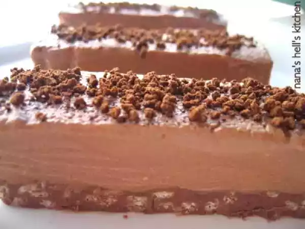 Receta Chocolate y rice krispies con topping de crema bávara de chocolate con leche