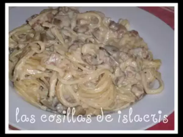 Receta Tallarines con champiñones