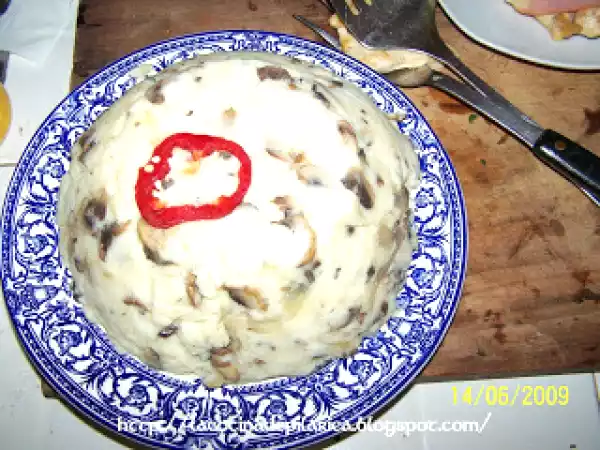 Receta Pure de papas con champiñones