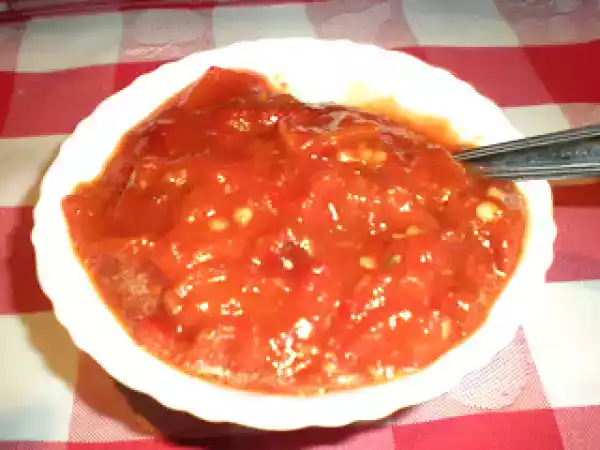 Receta Asadillo manchego de pimiento con rebanadas de pan frito