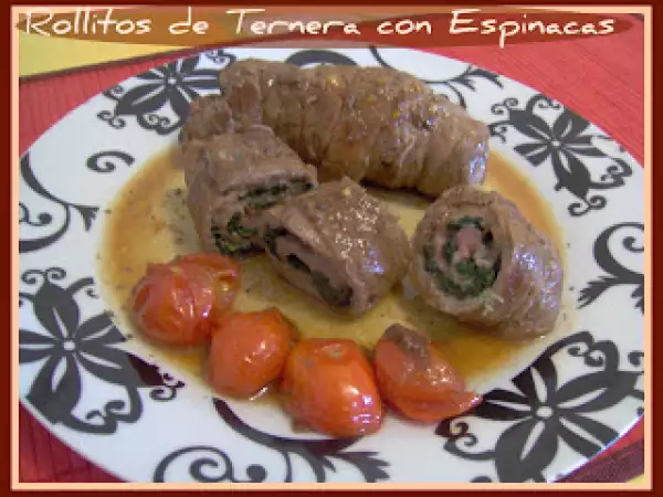 Receta Rollitos de ternera con espinacas al pedro ximénez