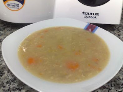 Receta Sopa de copos de avena con verduras