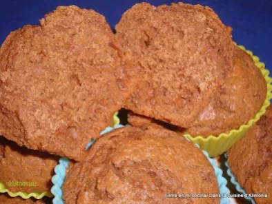 Receta Muffins chocolate-crema de cacahuete /muffins chocolat-beurre de cacahuetes