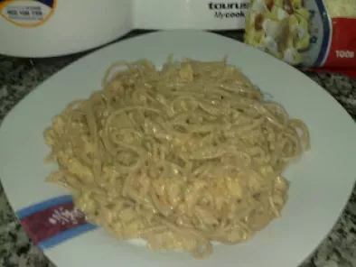 Receta Espaguetis a la carbonara light
