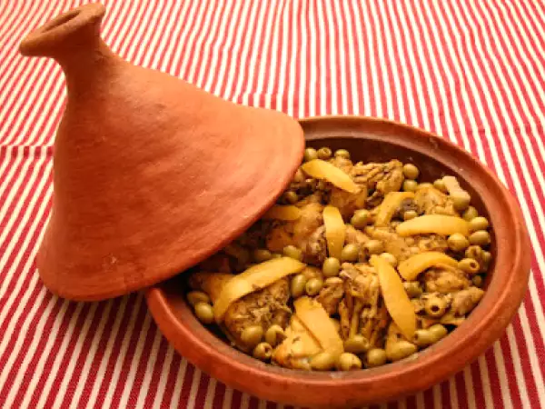 Receta Tajín de pollo con aceitunas y limones encurtidos (por naima)