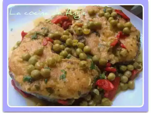 Receta Merluza con guisantes