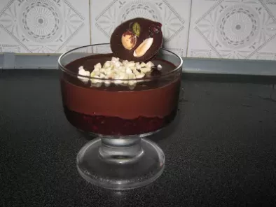 Receta Copa de mermelada de frutos rojos con gelatina de chocolate