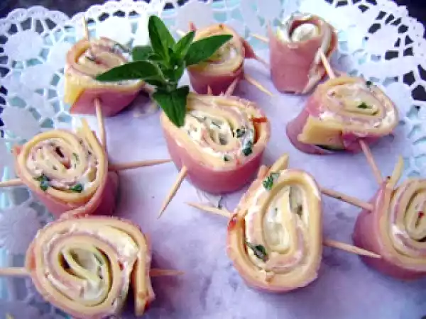Receta Receta rollitos en canapes