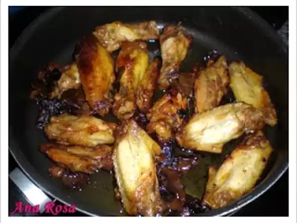 Receta Alitas de pollo con champiñones