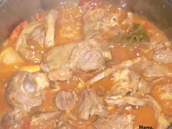 Receta Caldereta de cordero a mi manera.
