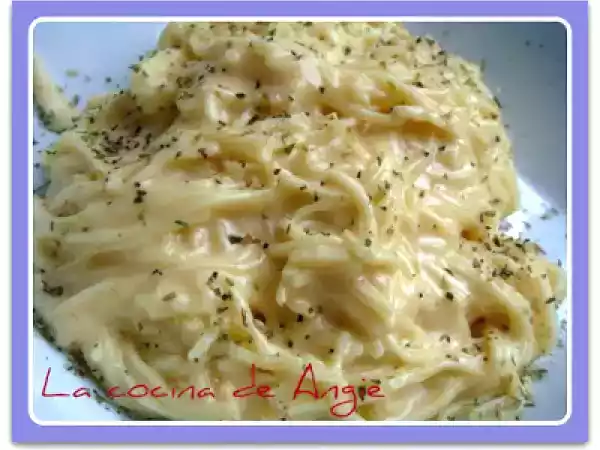 Receta Espaguetis con salsa de queso