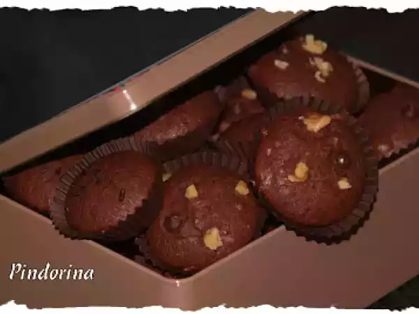 Receta Mini magdalenas de chocolate y nueces