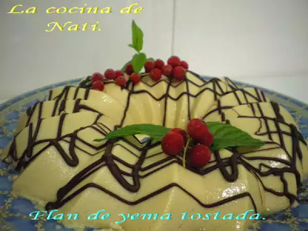 Receta Flan de yema tostada.