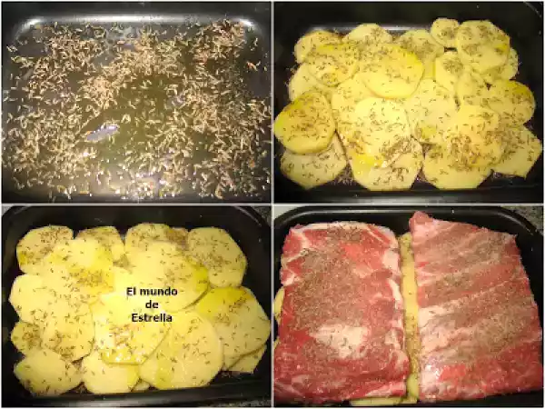 Receta Costillas con patatas al comino