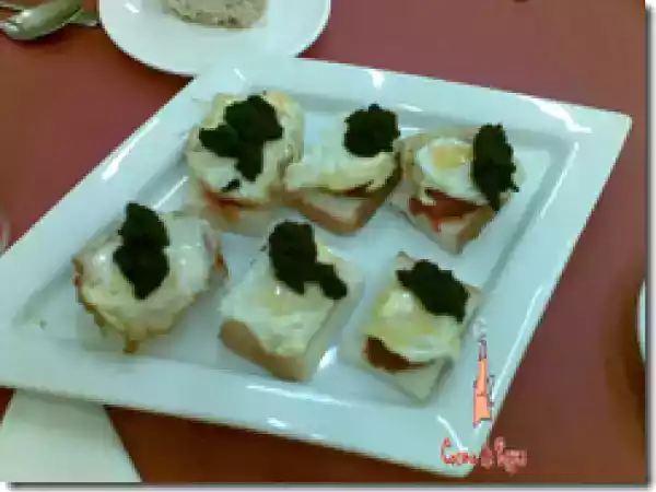 Receta Canape de huevos, sobrasada y caviar