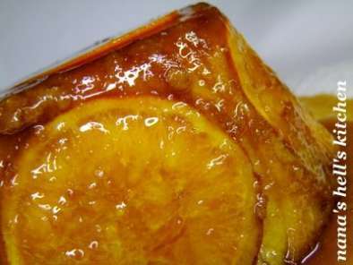 Receta Pudding de naranja con salsa de ron